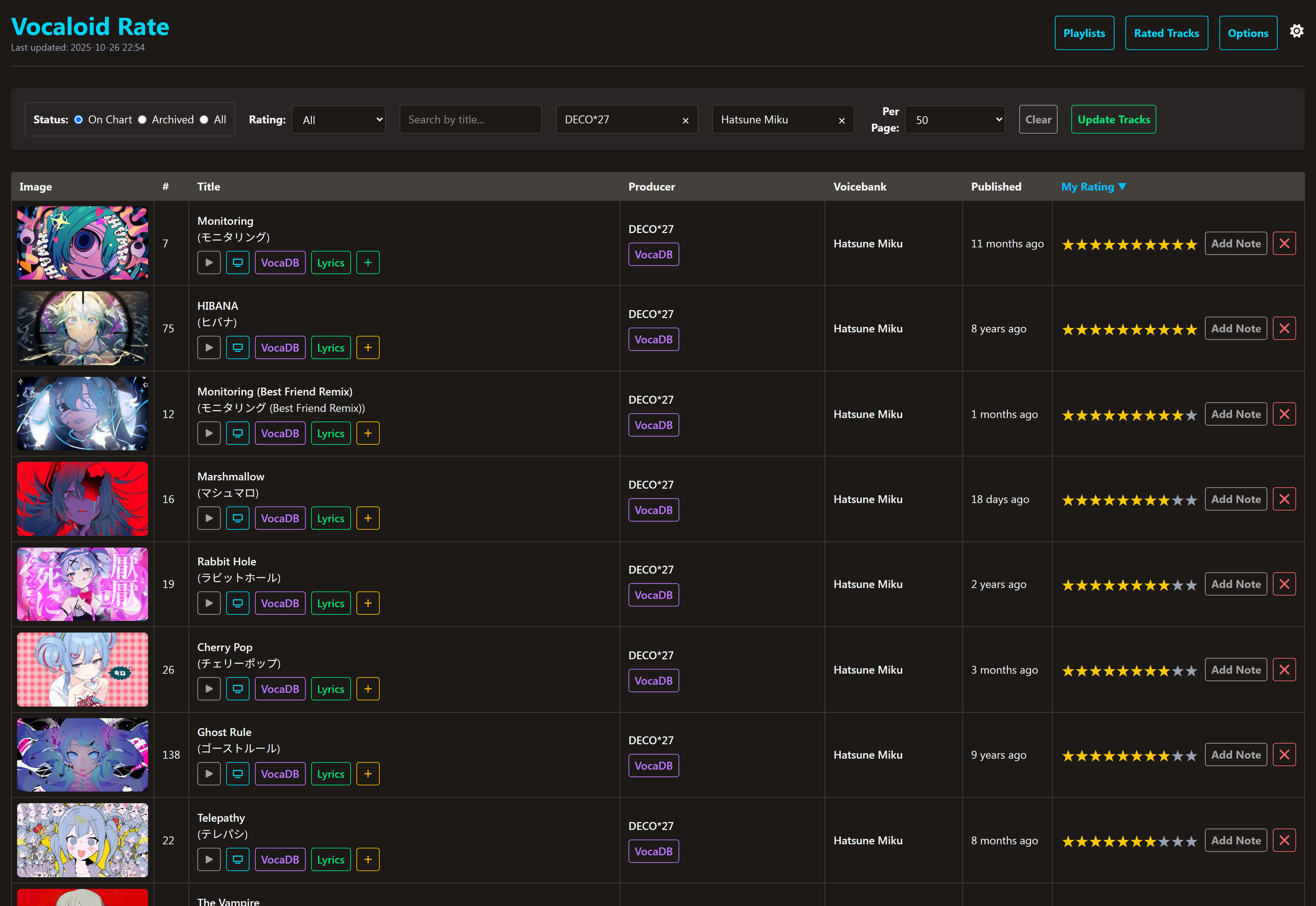 Filter functionality screenshot
